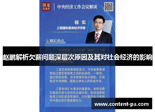 赵鹏解析欠薪问题深层次原因及其对社会经济的影响
