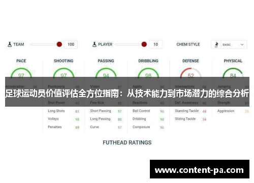 足球运动员价值评估全方位指南：从技术能力到市场潜力的综合分析
