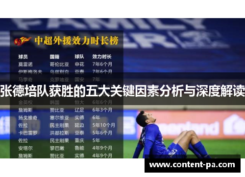 张德培队获胜的五大关键因素分析与深度解读